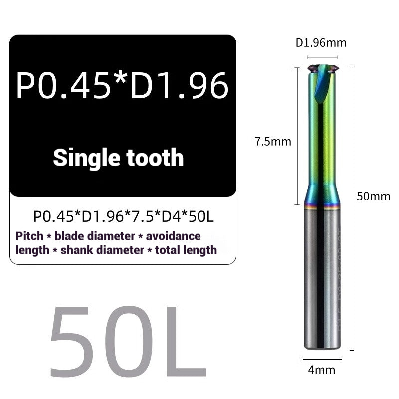 1117-58° metric single tooth aluminum with colorful thread milling cutter tungsten carbide milling cutter machining center carbide end mill Shandong Denso Pricision Tools Co.,Ltd.